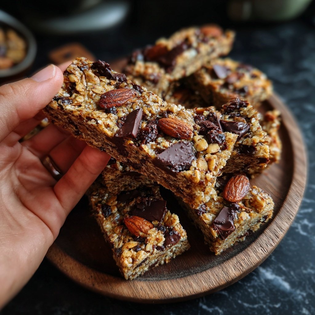 Healthy Oatmeal Chocolate Snack Bars