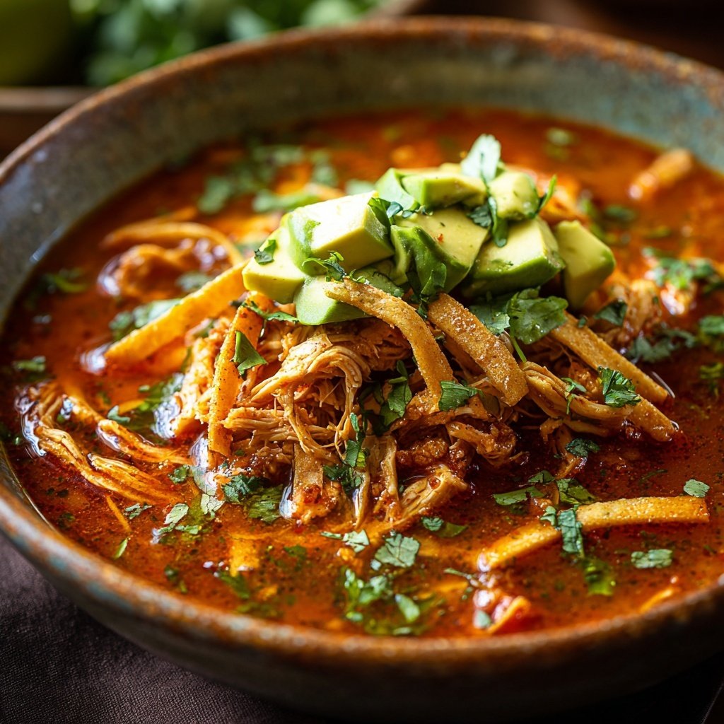 Shredded Chicken Tortilla Soup