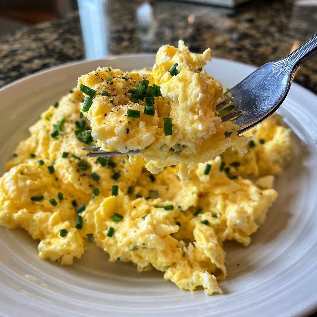 High Protein Scrambled Eggs With Cottage Cheese