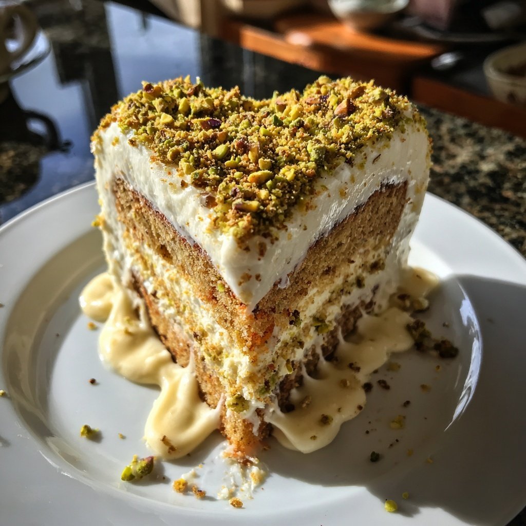 Mini Heart Cake with Pistachio