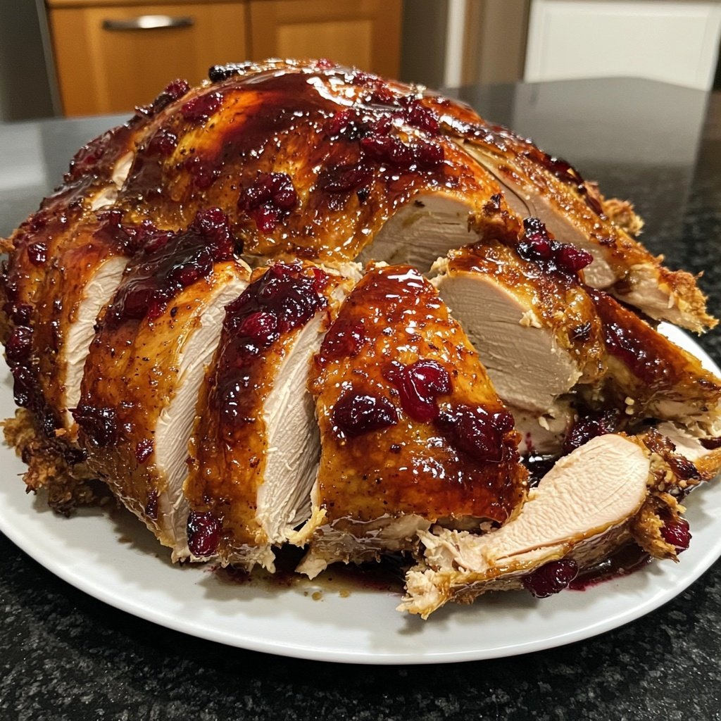 Roasted Turkey with Cranberry Glaze