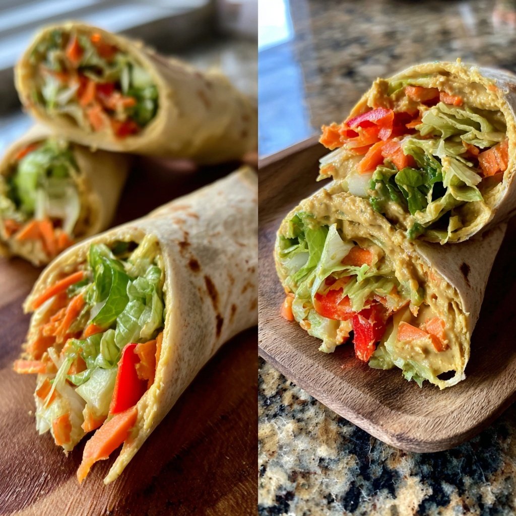 Healthy Lunch Veggie Wraps with Hummus