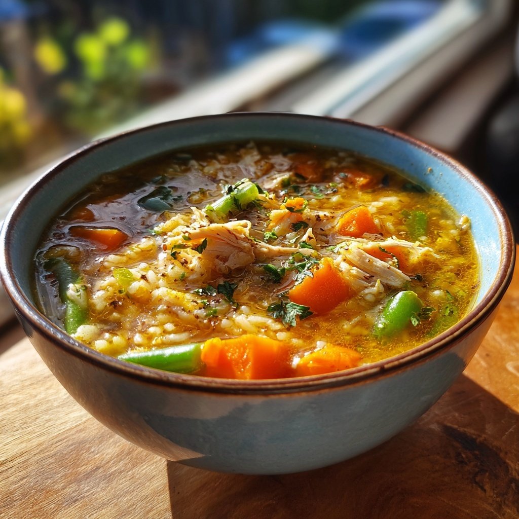 Healthy Chicken Vegetable Rice Soup
