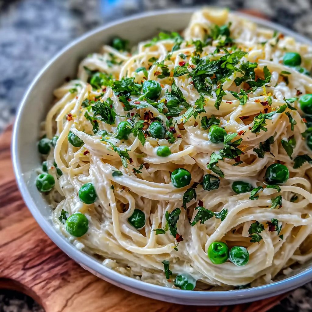 Creamy Lemon Pasta With Peas