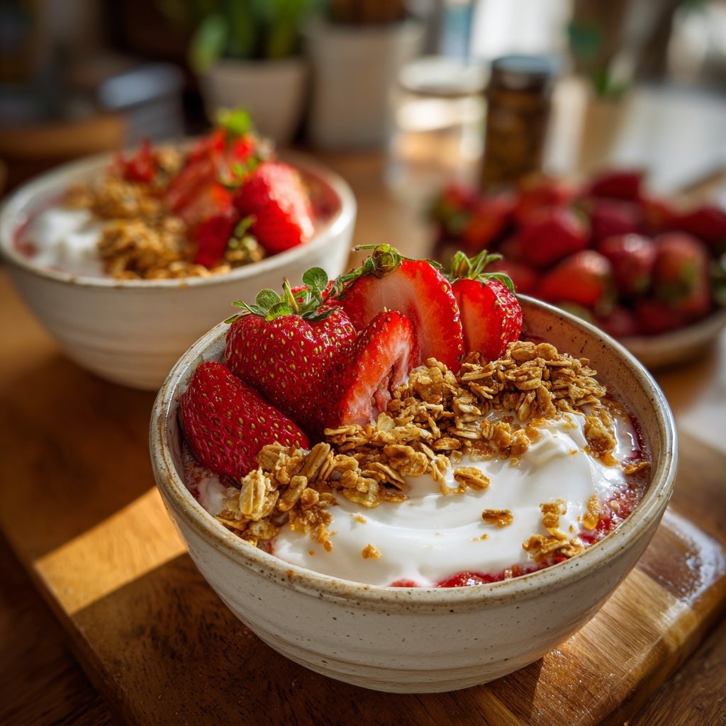 Fresh Strawberry Protein Bowls
