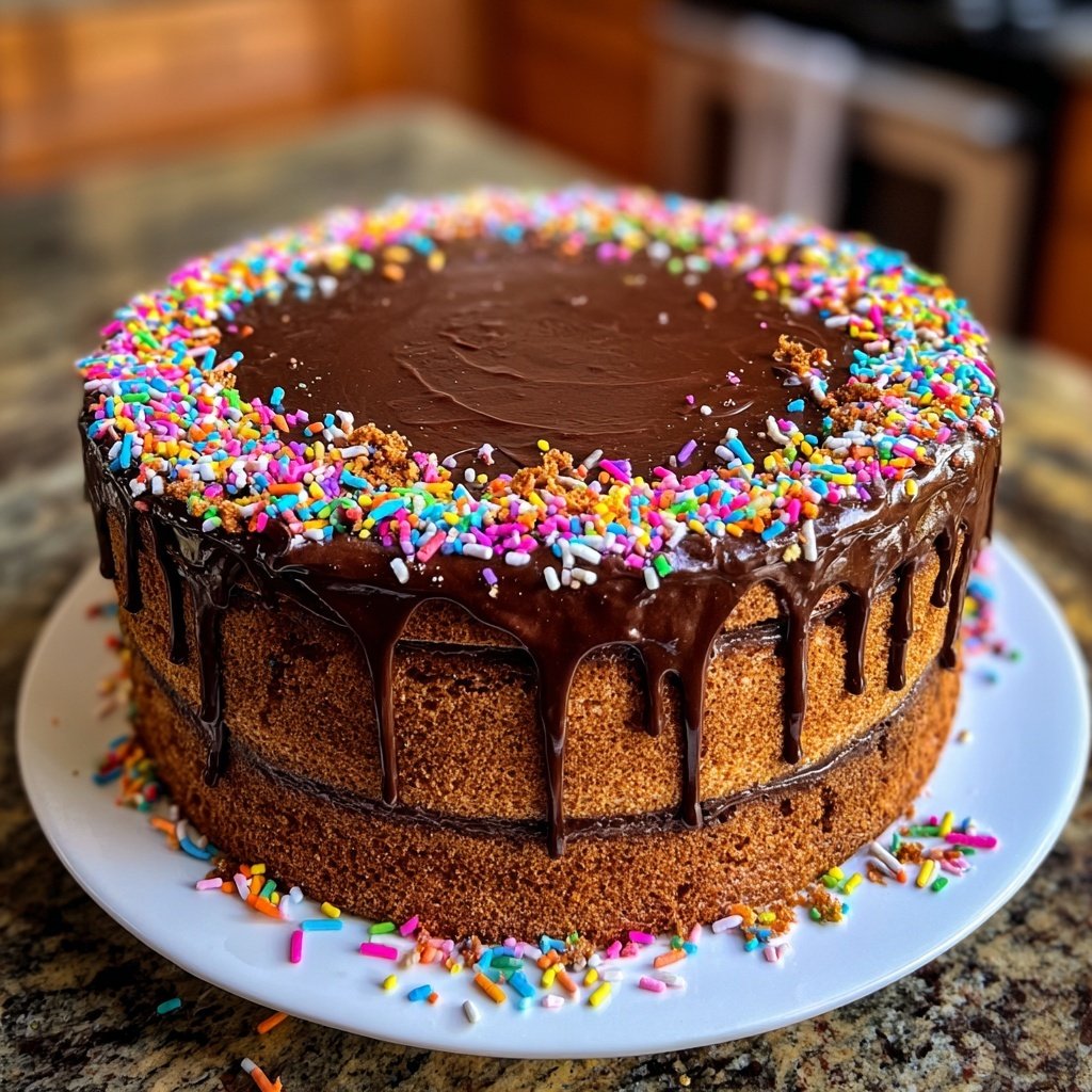 Chocolate Buttercream Birthday Cake