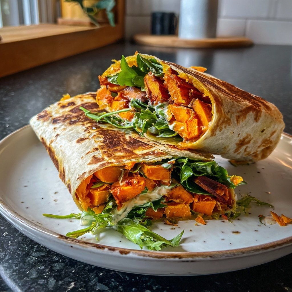 Healthy Lunch Roasted Sweet Potato Wraps
