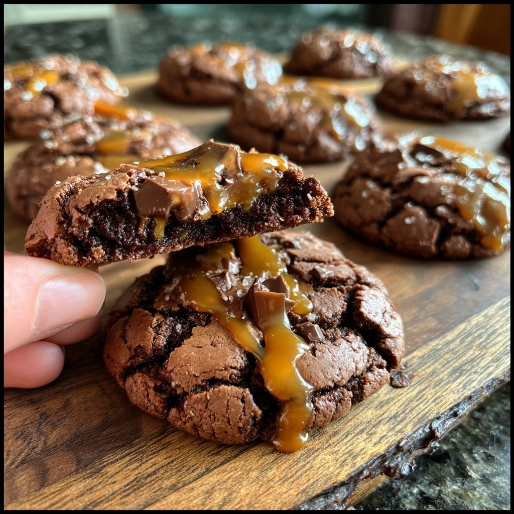 Brownie Mix Chocolate Caramel Cookies
