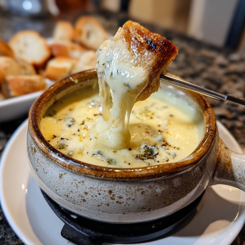 Fondue with Mild Blue Cheese